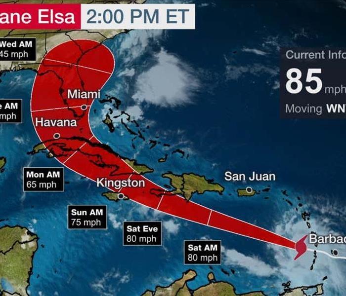 Photo of Hurricane Elsa's Track on course to Florida